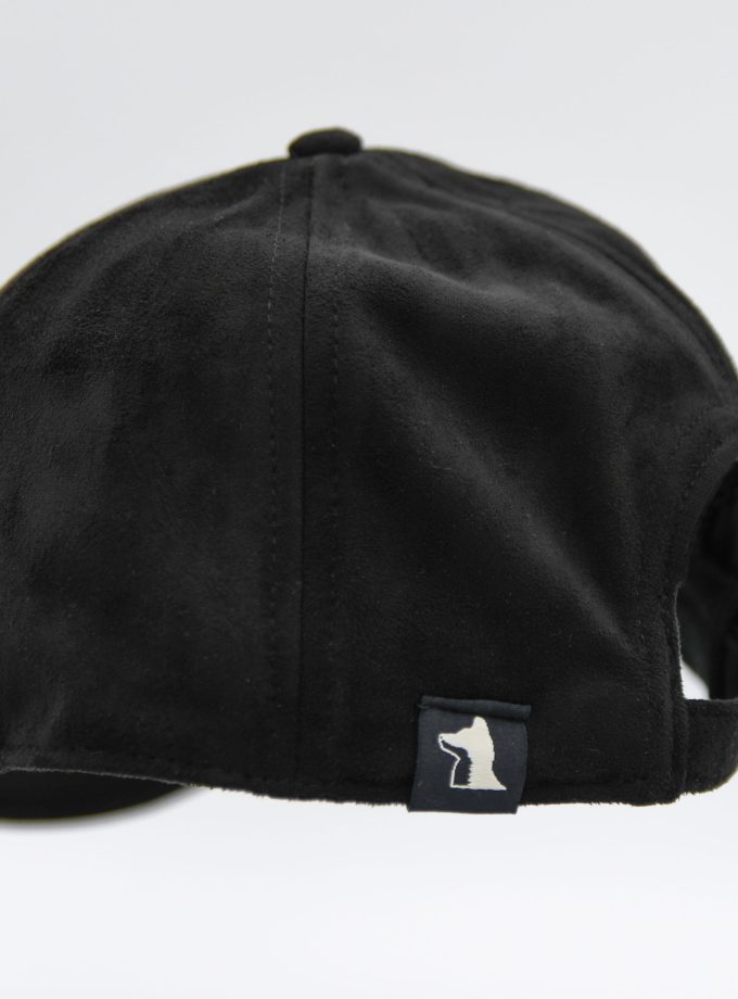 Black Suede Patch Cap