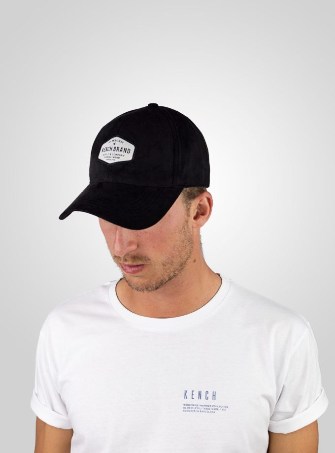 Black Suede Patch Cap