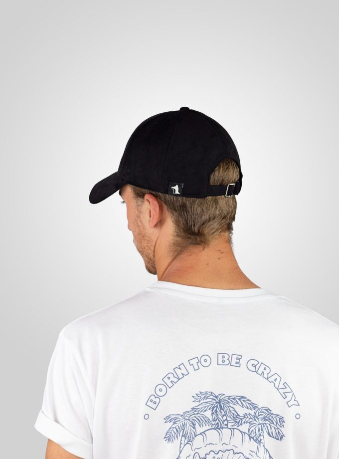 Black Suede Patch Cap