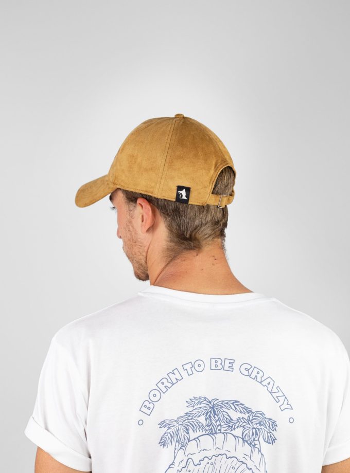 Camel Suede Patch Cap