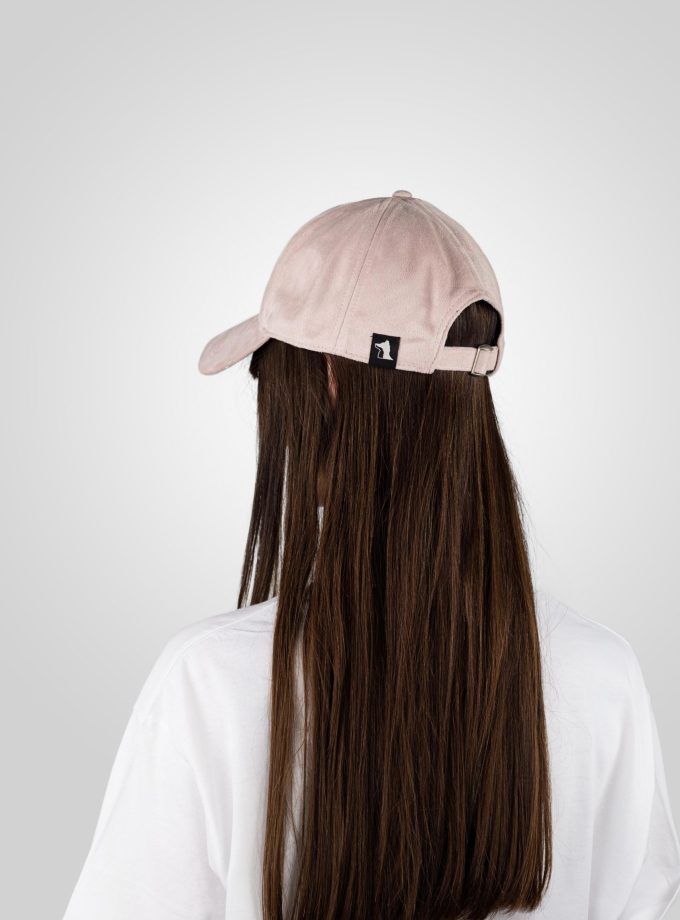 Pink Suede Patch Cap
