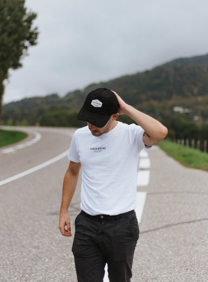 Black Suede Patch Cap